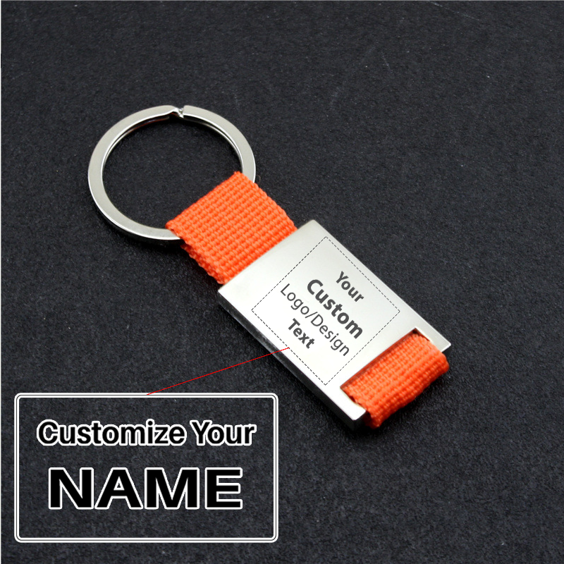 Your Custom Design & Image & Logo & Text Design  Metal Woven Leather(2)Key Chains