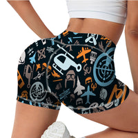 Thumbnail for Aviation Icons Designed Women Yoga Shorts Pants