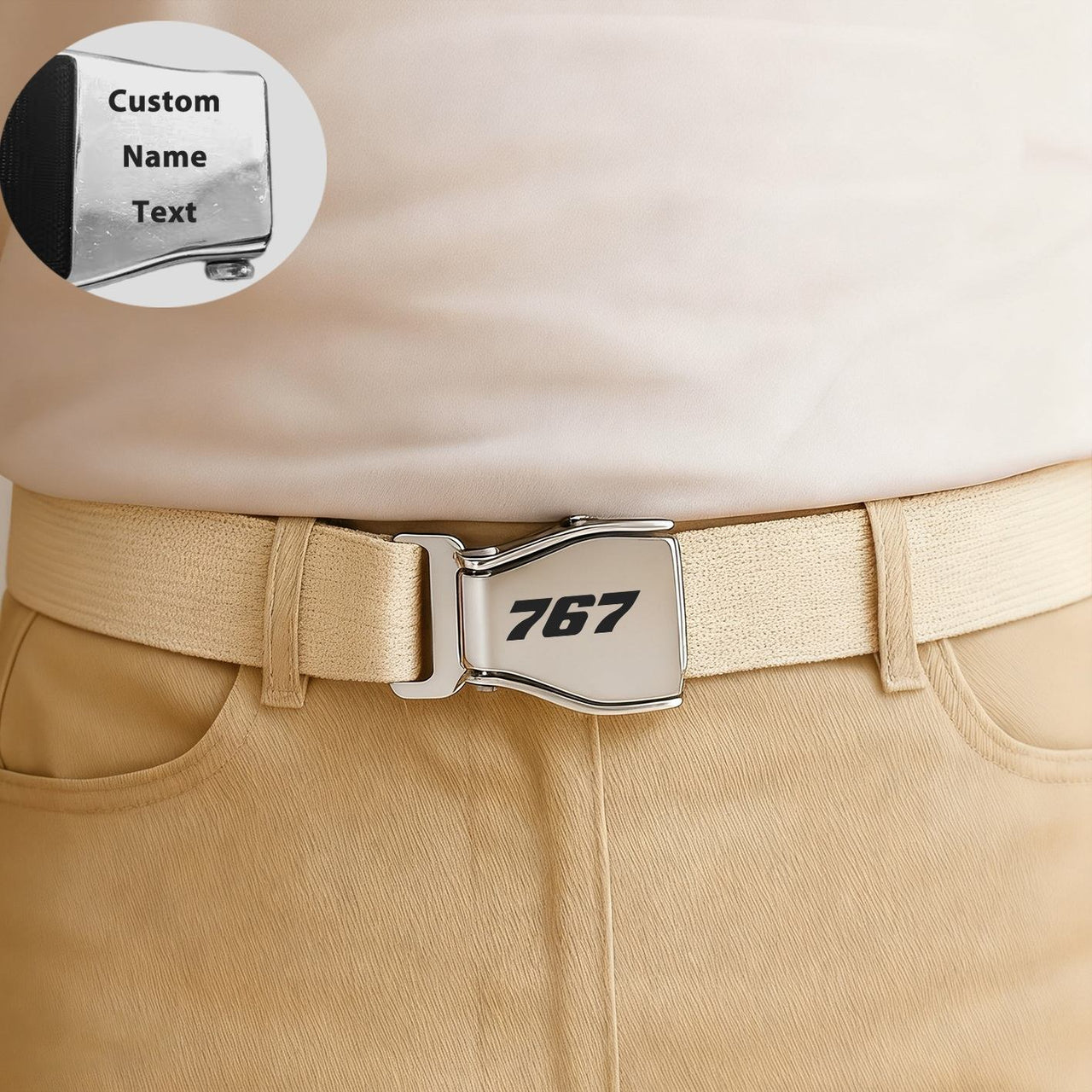 767 Flat Text Designed Fashion Airplane Seat Belts