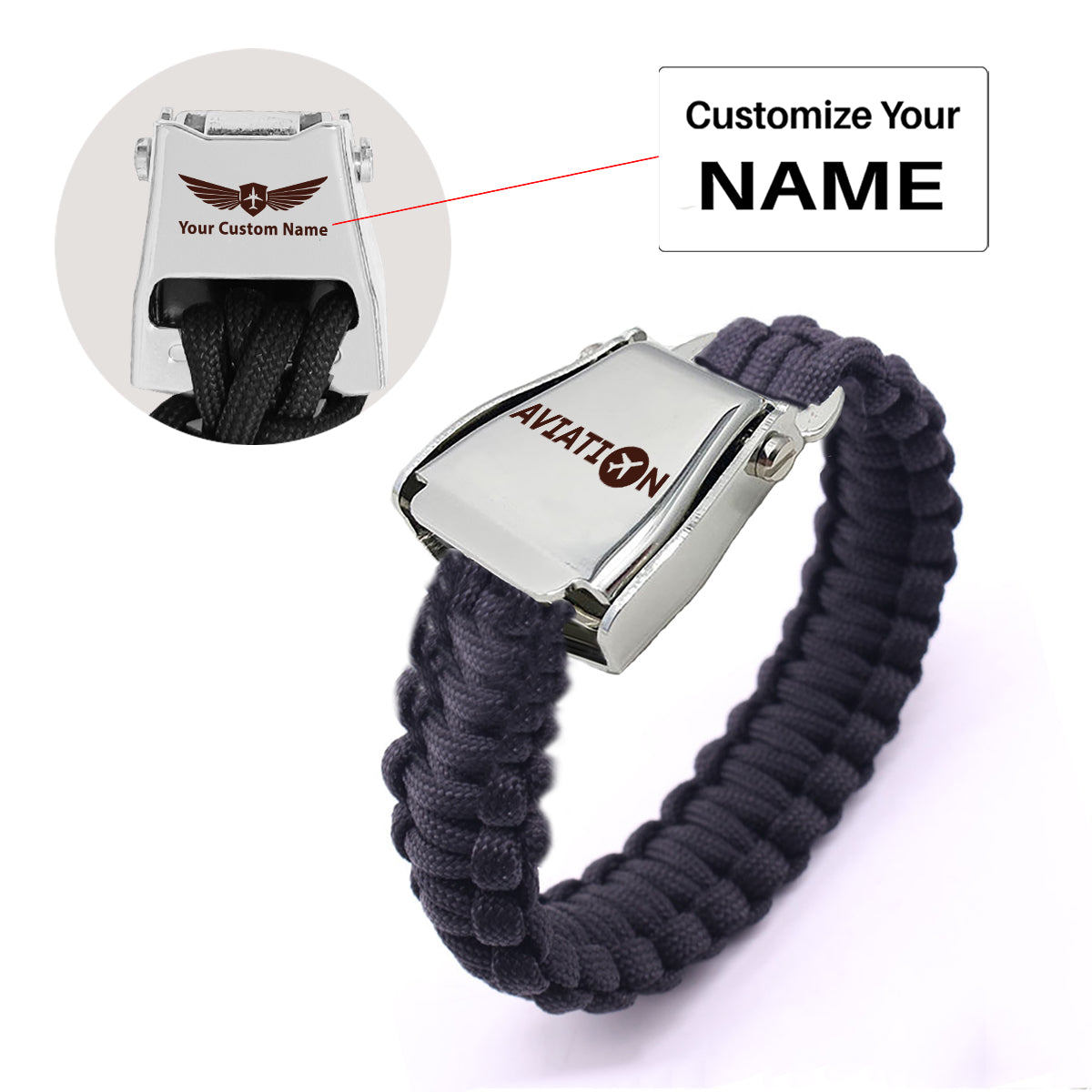 Aviation Design Airplane Seat Belt Bracelet