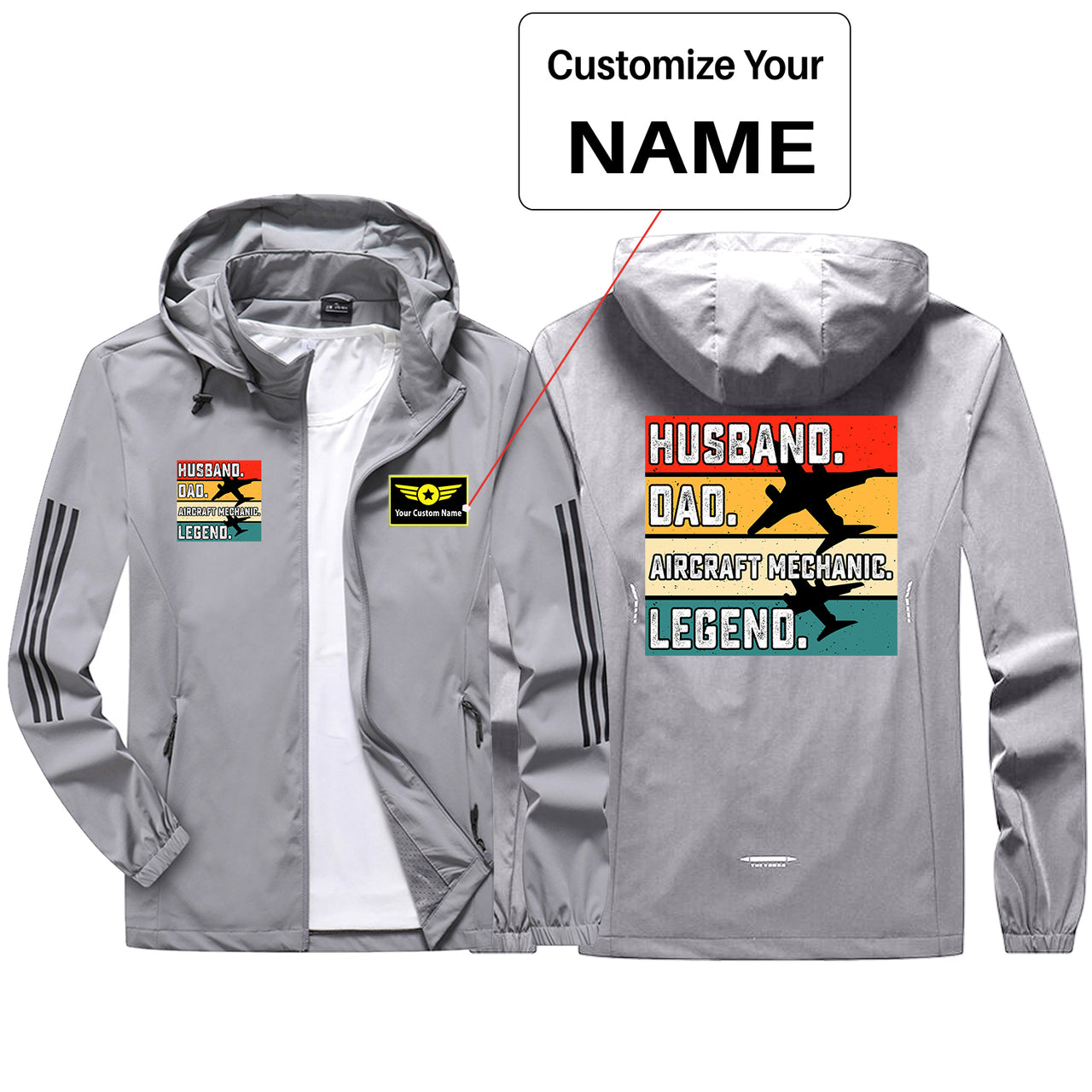 Husband & Dad & Aircraft Mechanic & Legend Sport & Running Jackets