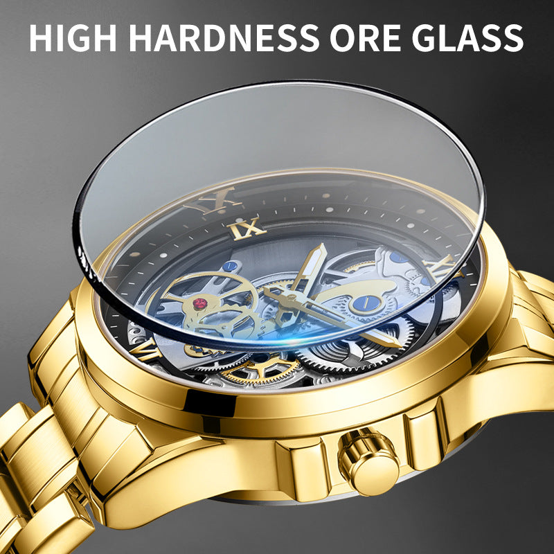 Night Light Skeleton Quartz Wristwatch