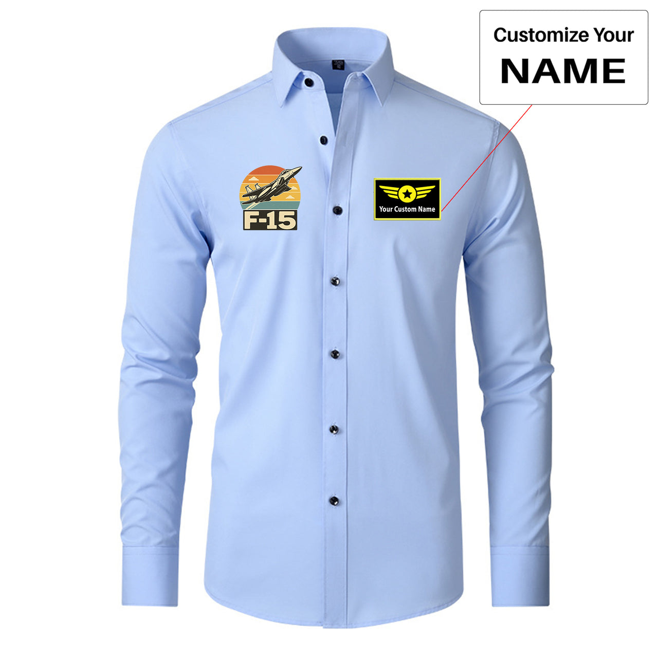 Retro Fighter Jet F15 Designed Long Sleeve Shirts