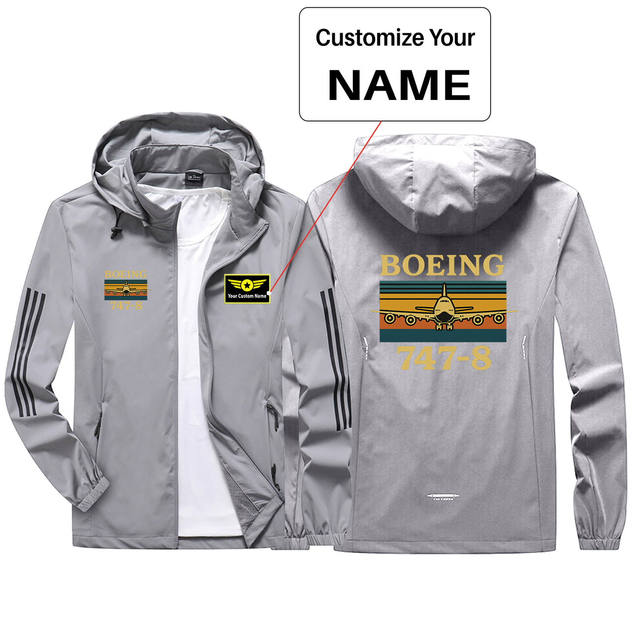 Retro Boeign 747-8 Design Sport & Running Jackets