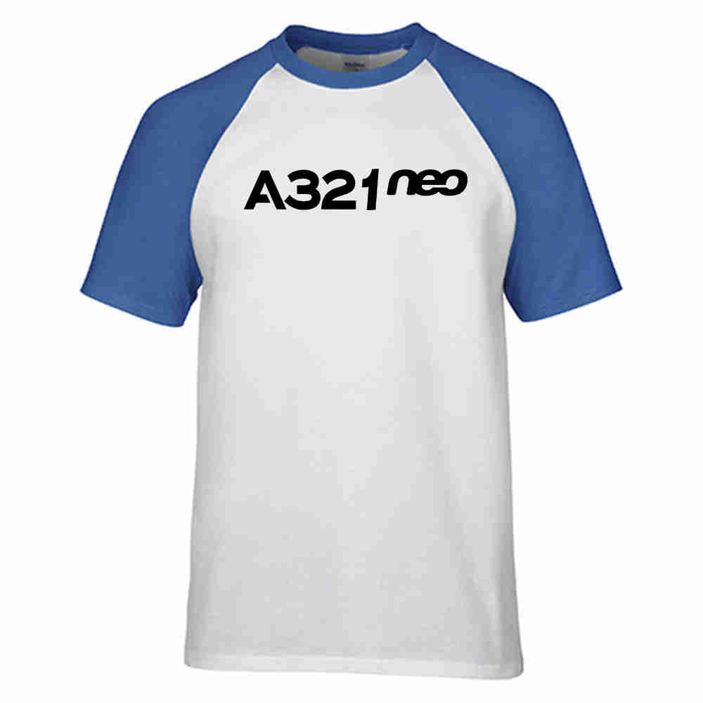 A321neo & Text Designed Raglan T-Shirts