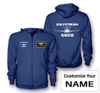 Thumbnail for Gulfstream G650 & Plane Designed Zipped Hoodies