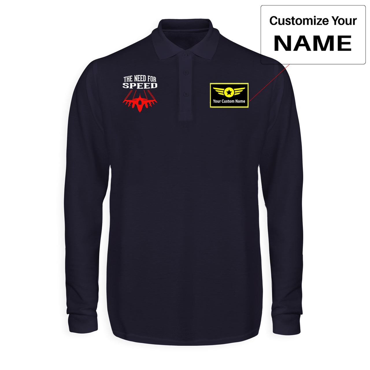 The Need For Speed Designed Long Sleeve Polo T-Shirts