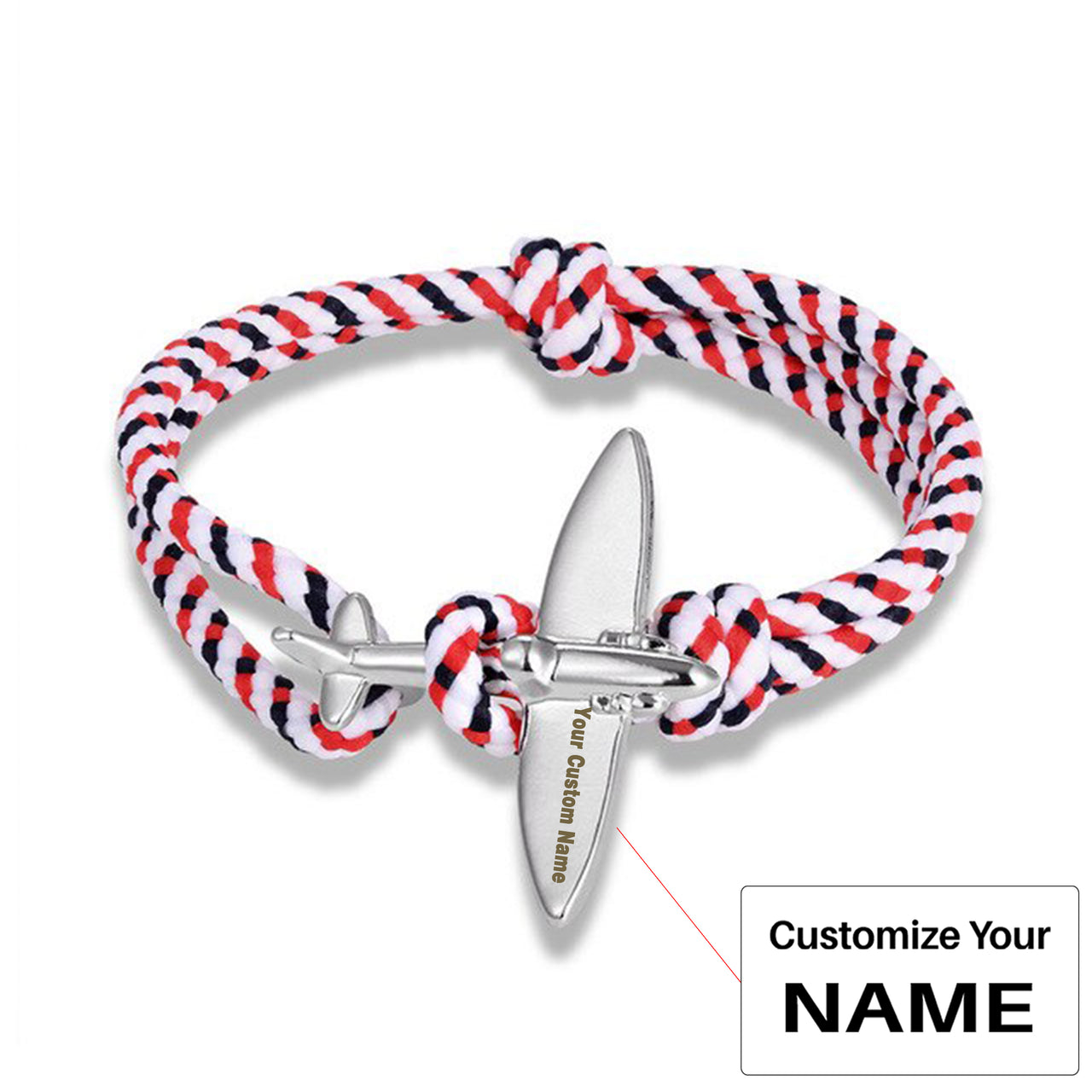 (Edition 4) - Thinner & Small Airplane Designed Bracelets Silver (Adjustable)