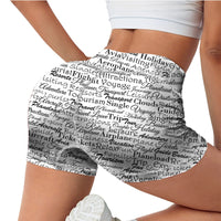 Thumbnail for Aviation Lovers Texts Designed Women Yoga Shorts Pants