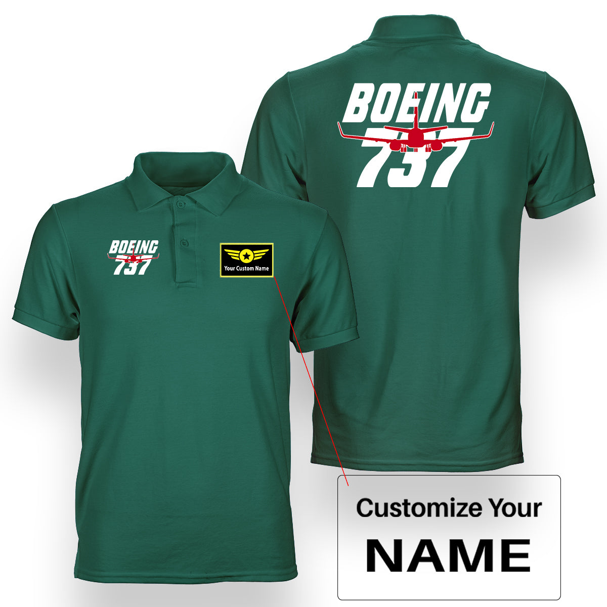 Amazing Boeing 737 Designed Double Side Polo T-Shirts