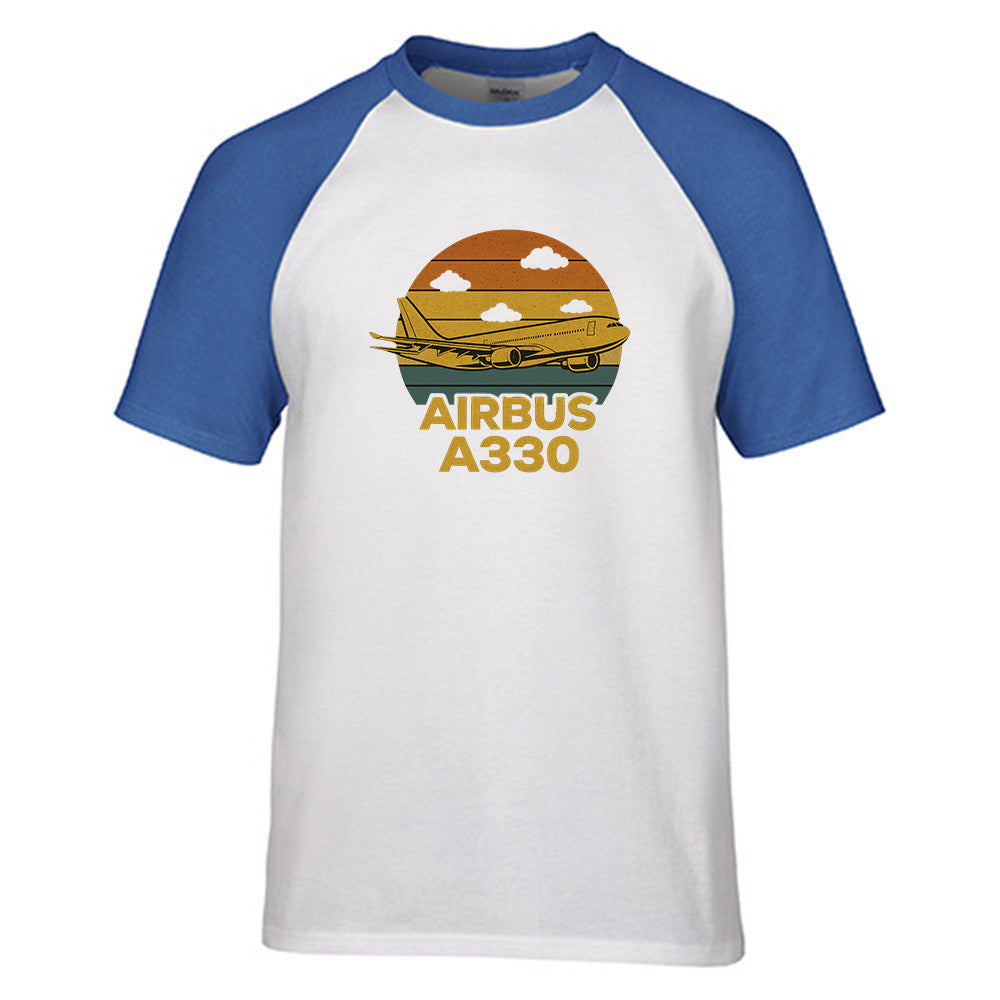 Retro Airbus A330 Designed Raglan T-Shirts