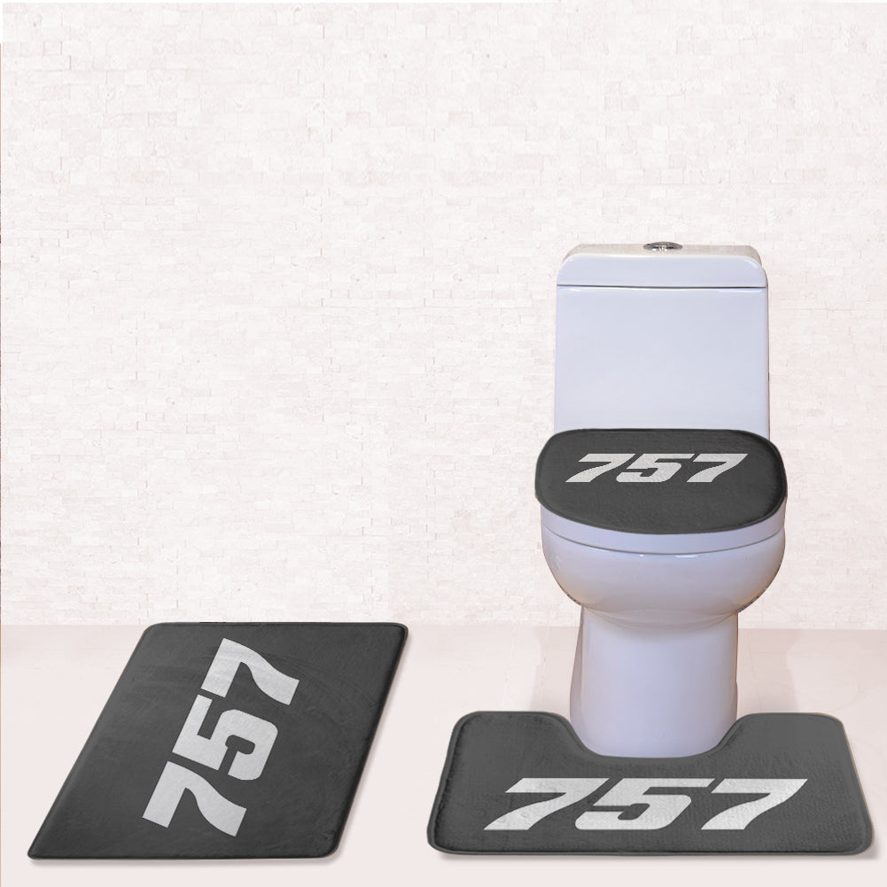 757 Flat Text Designed Toilet Seat Cover Three-piece Set