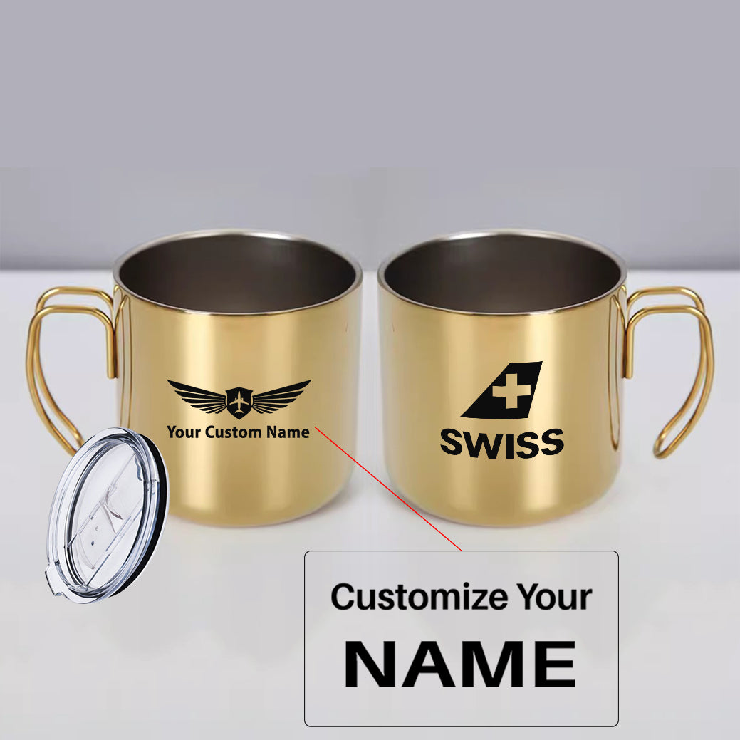 Swiss International Airlines Designed Stainless Steel Portable Mugs
