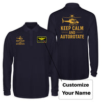 Thumbnail for Keep Calm and Autorotate Designed Long Sleeve Polo T-Shirts (Double-Side)