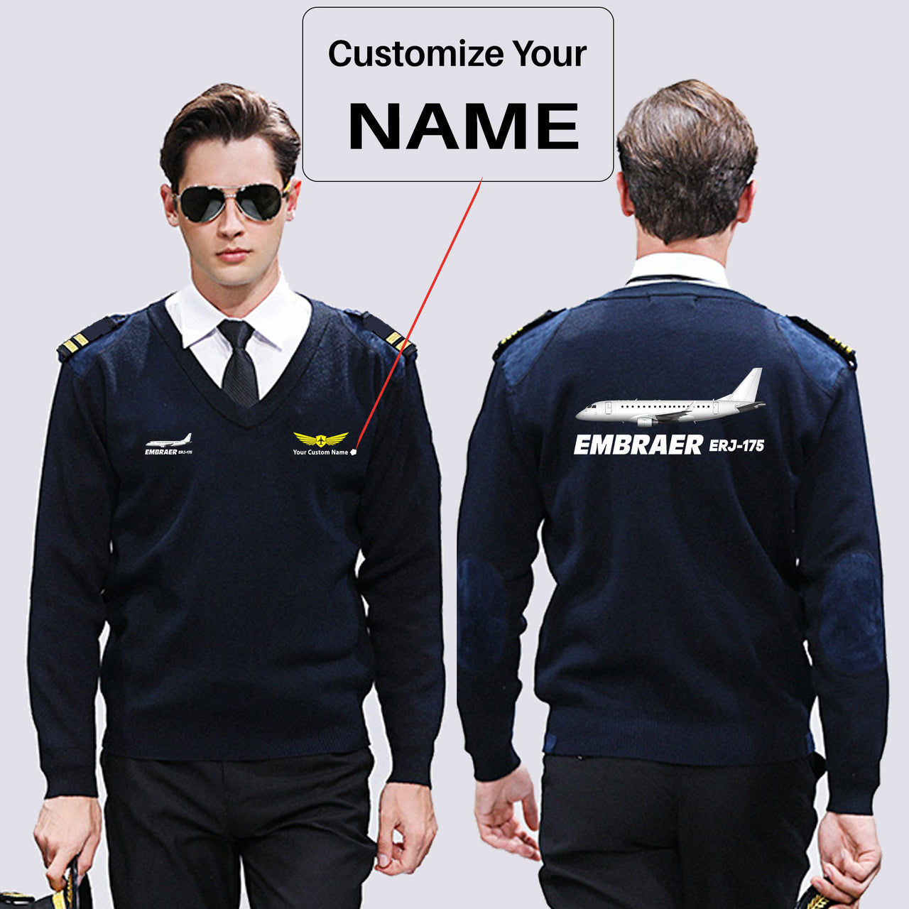 The Embraer ERJ-175 Designed Wool Pilot Sweaters