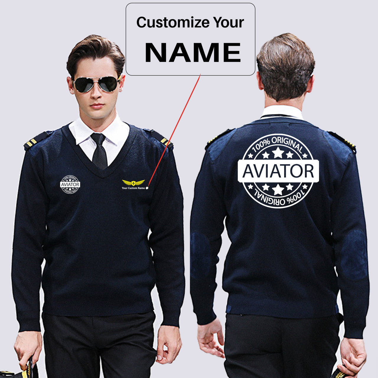 %100 Original Aviator Designed Wool Pilot Sweaters