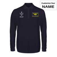 Thumbnail for Trust Me I'm a Pilot Designed Long Sleeve Polo T-Shirts