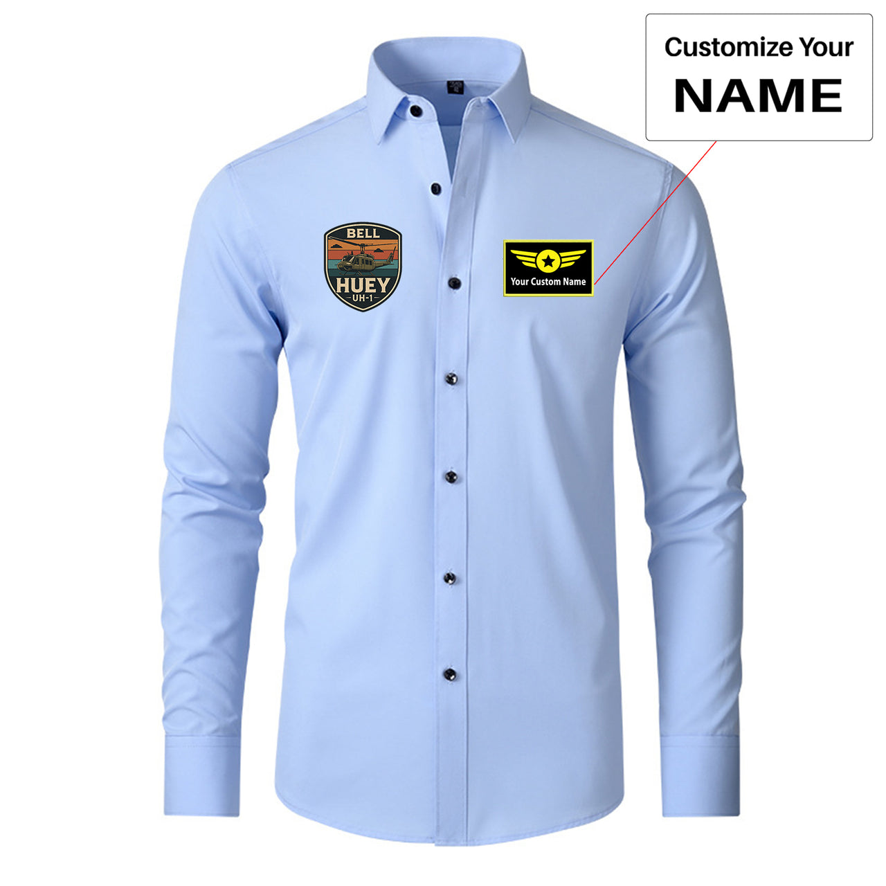 Retro BELL HUEY UH-1 Designed Long Sleeve Shirts