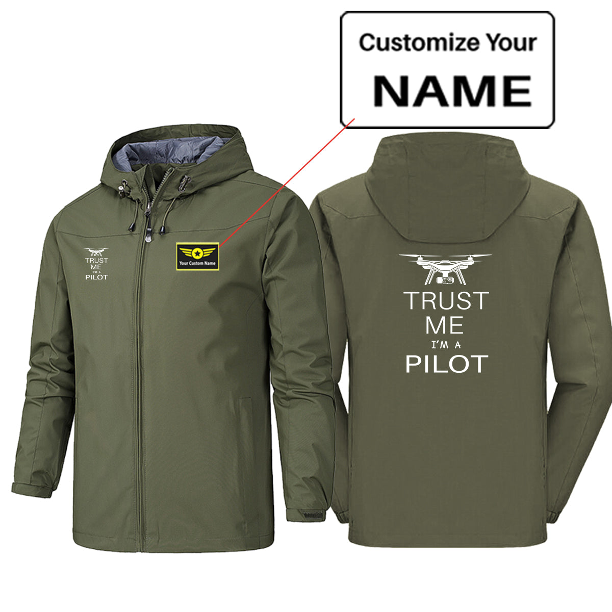 Trust Me I'm a Pilot (Drone) Designed Rain Jackets & Windbreakers
