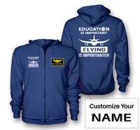 Thumbnail for Flying is Importanter Designed Zipped Hoodies