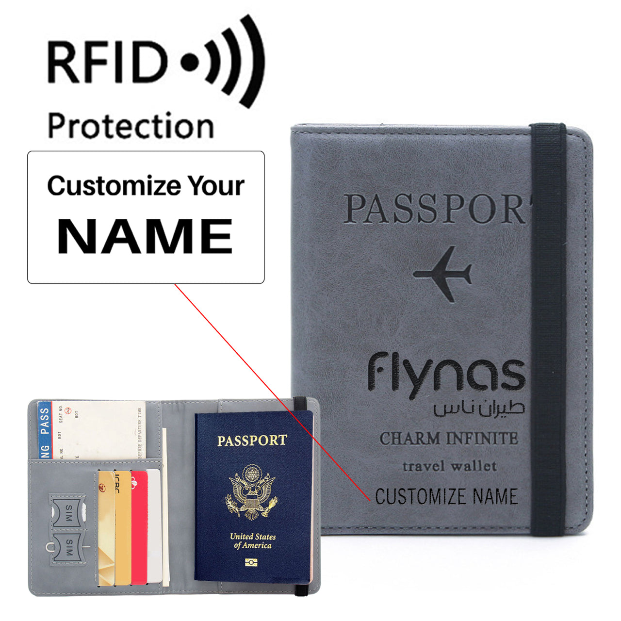 Flynas Airlines Designed Passport Cover Travel Wallet Passport Holder