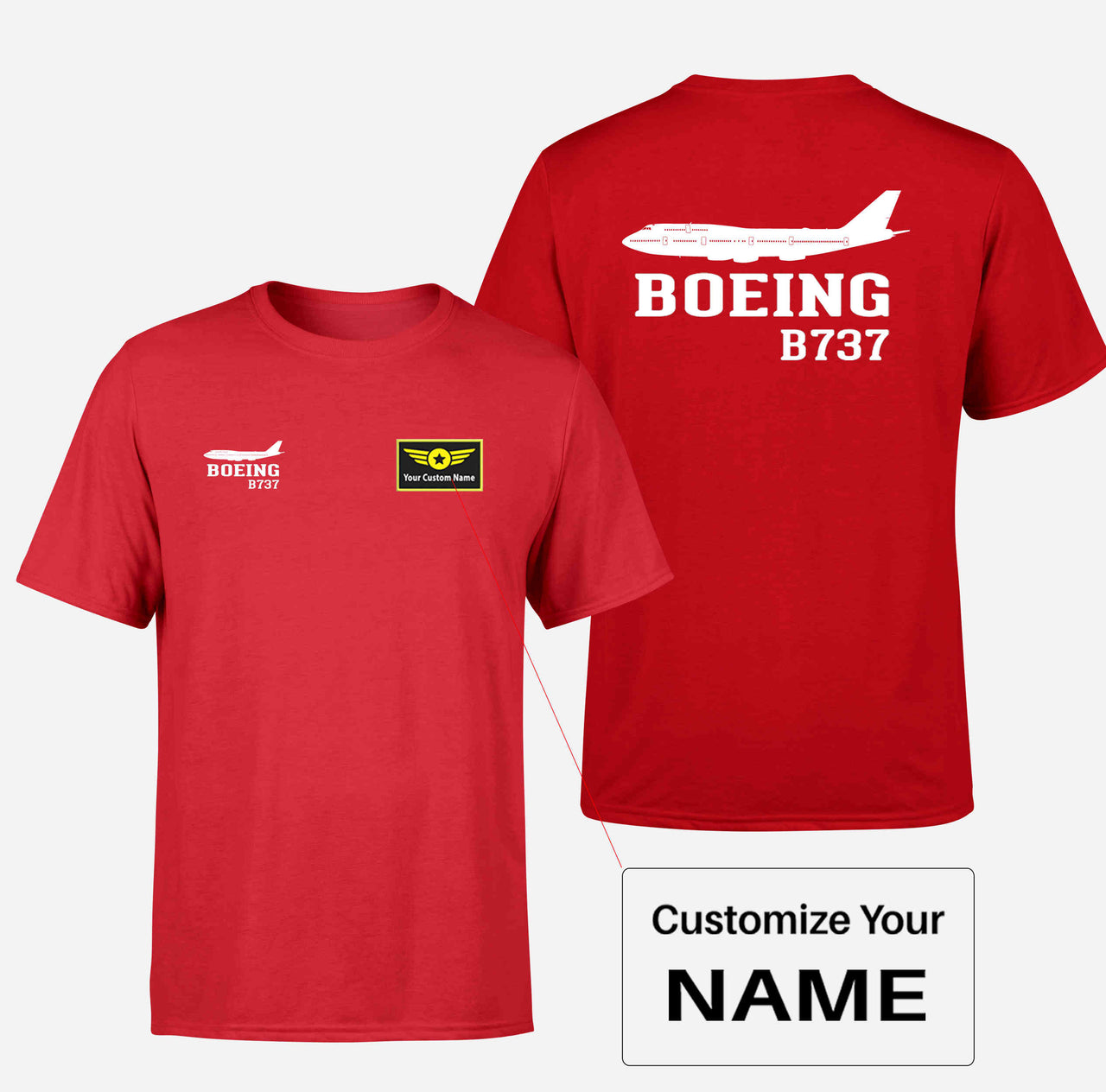 Boeing 737 Printed Designed Double-Side T-Shirts