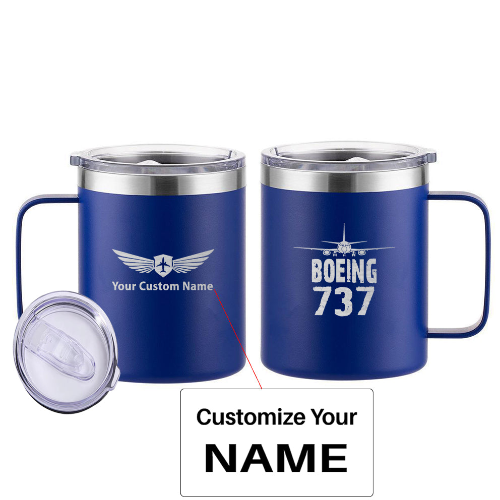 Boeing 737 & Plane Designed Stainless Steel Laser Engraved Mugs