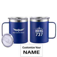 Thumbnail for Boeing 737 & Plane Designed Stainless Steel Laser Engraved Mugs