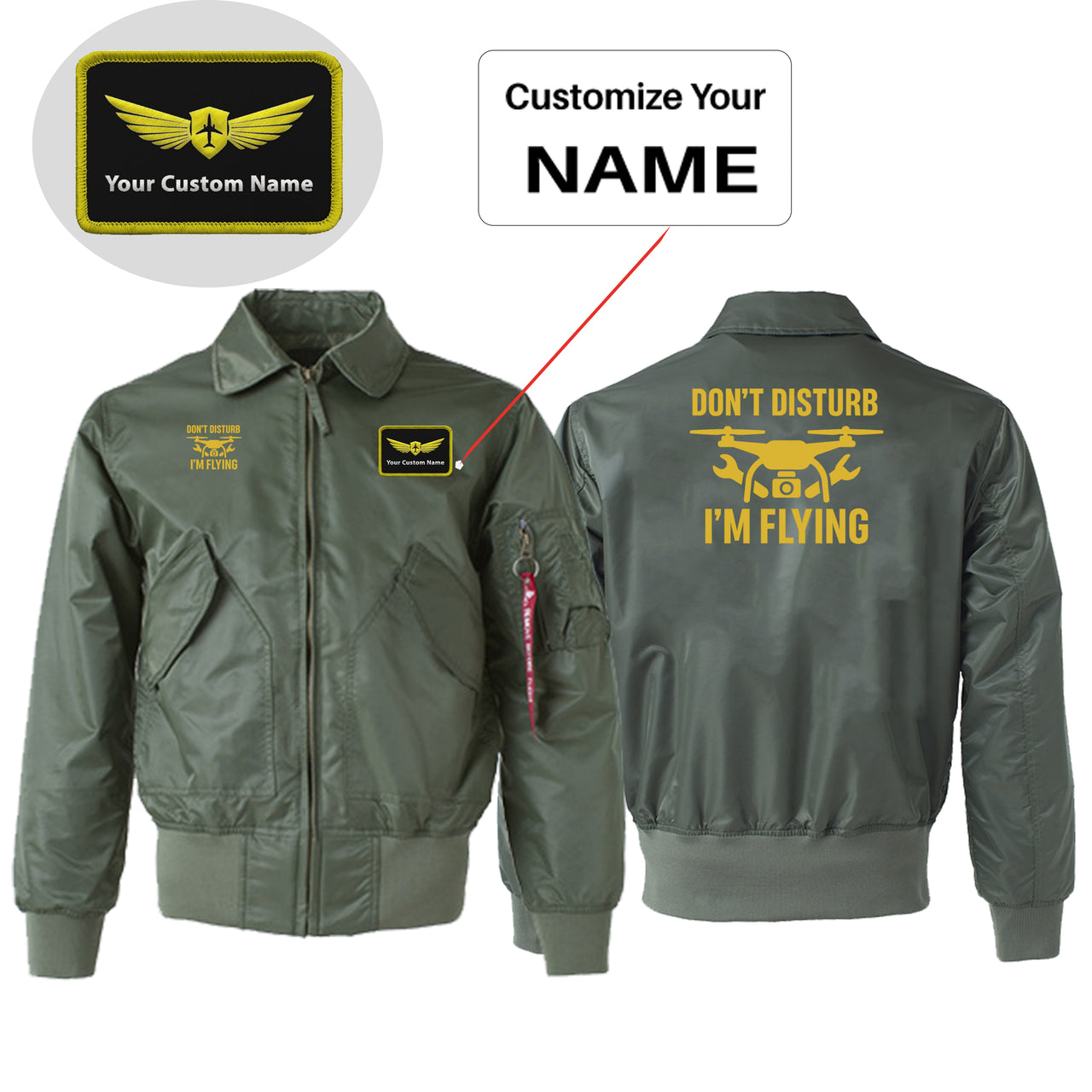 Don't Disturb I'm Flying Designed Embroidered Patch Attachable Jackets