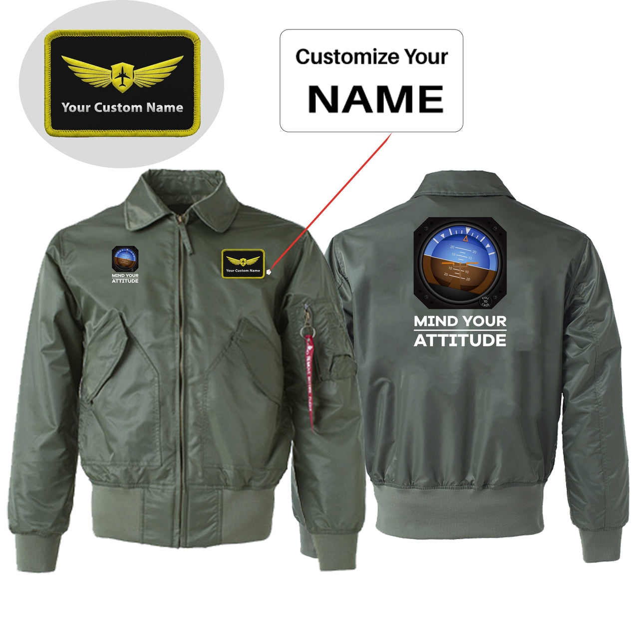 Mind Your Attitude Designed Embroidered Patch Attachable Jackets