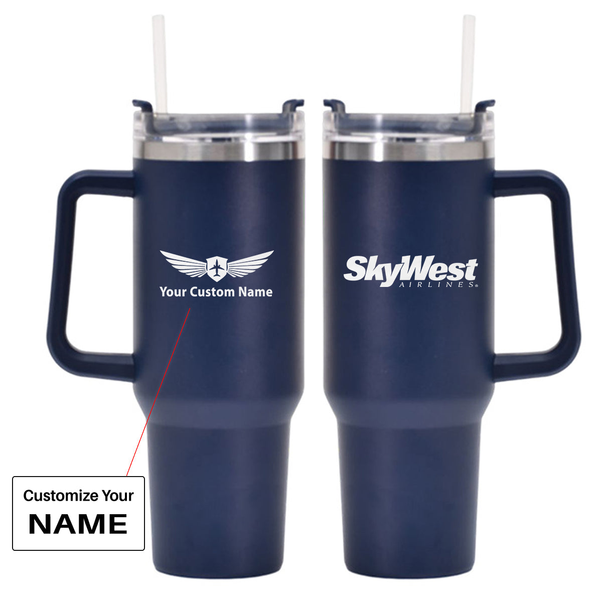 skywest airlines 40oz Stainless Steel Car Mug With Holder