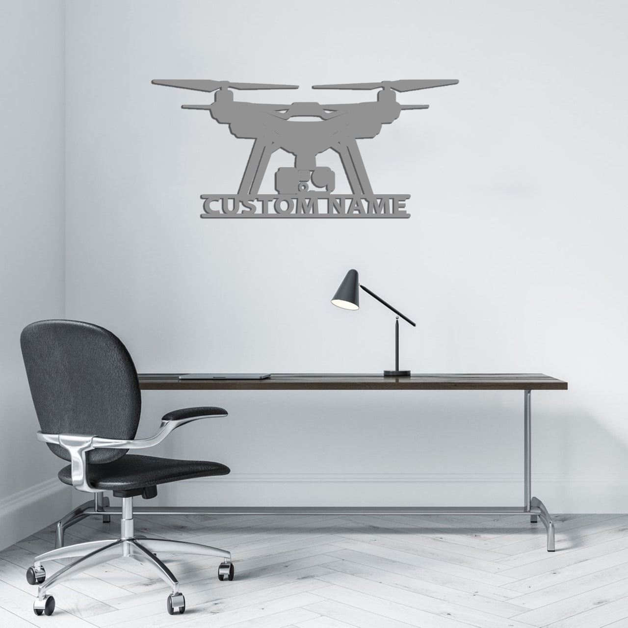 Drone Silhouette Designed Wall Metal Signs