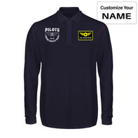 Thumbnail for Pilots Looking Down at People Since 1903 Designed Long Sleeve Polo T-Shirts