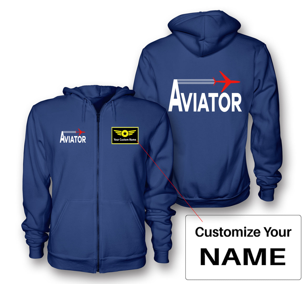 Aviator Designed Zipped Hoodies