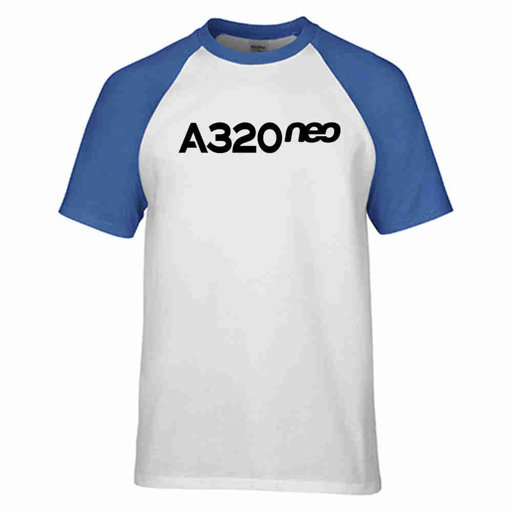 A320neo & Text Designed Raglan T-Shirts