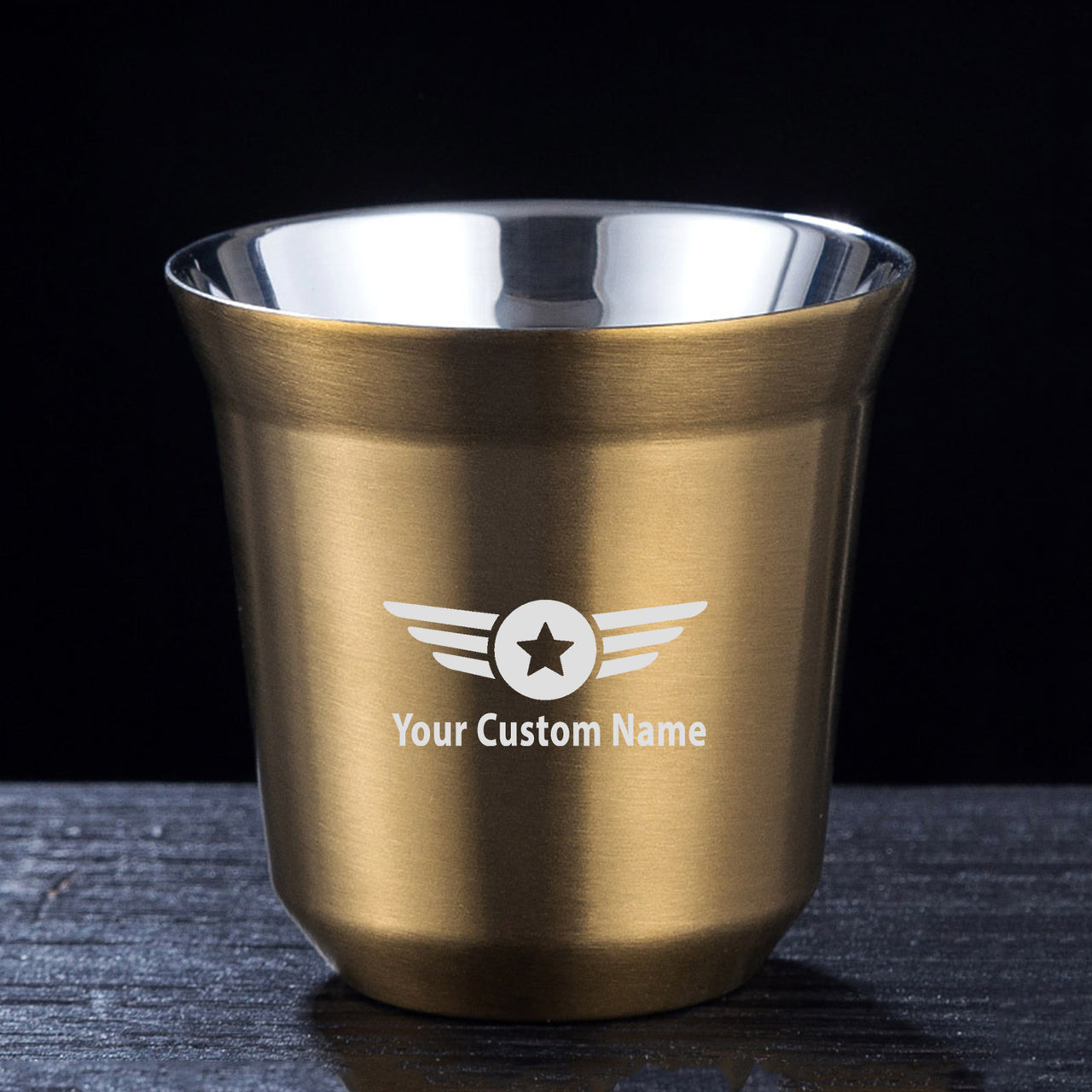 Custom Name (Badge 4) Designed Double Wall Stainless Steel Coffee Mugs