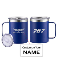 Thumbnail for 757 Flat Text Designed Stainless Steel Laser Engraved Mugs
