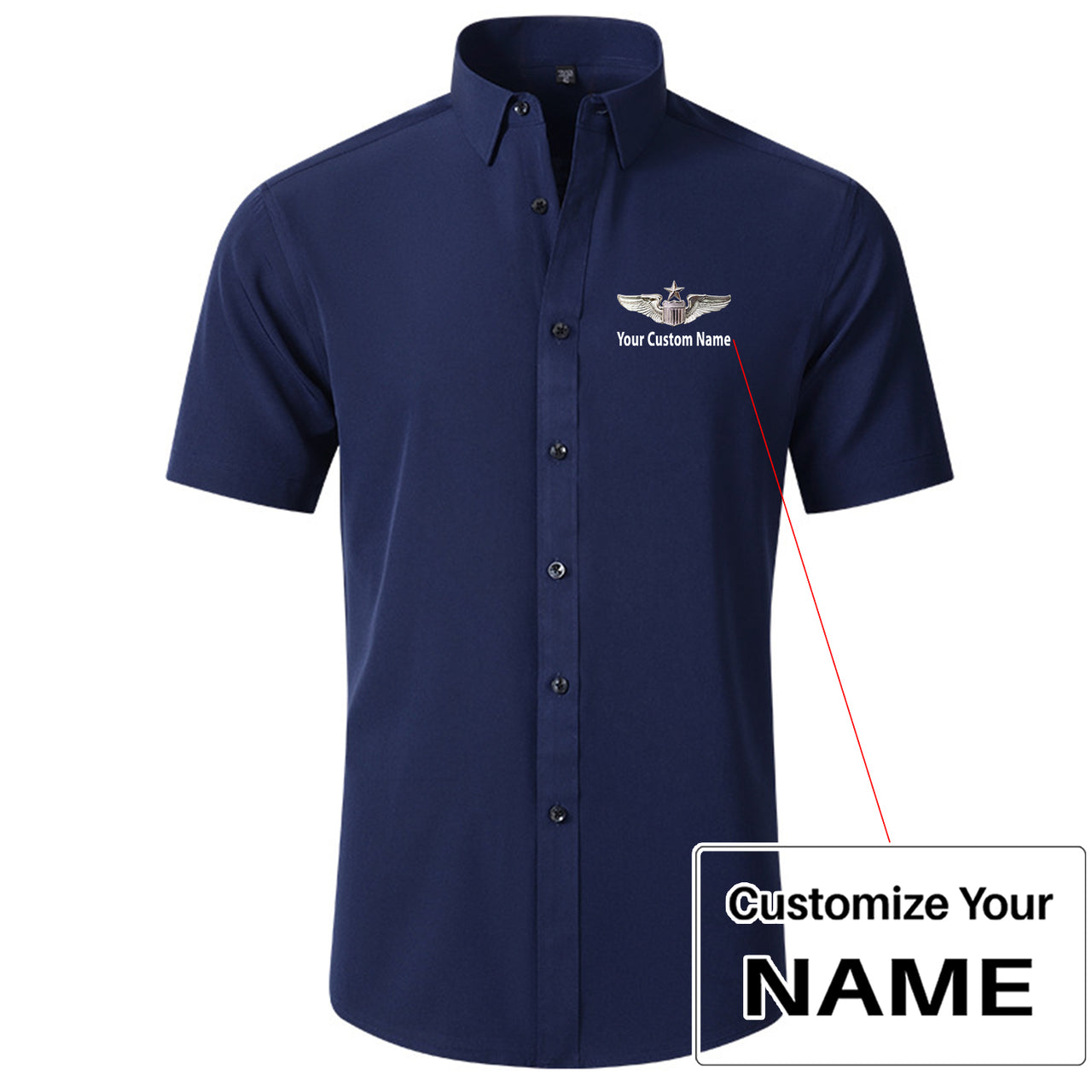 Custom Name (US Air Force & Star) Design Super Quality Short Sleeve Shirts