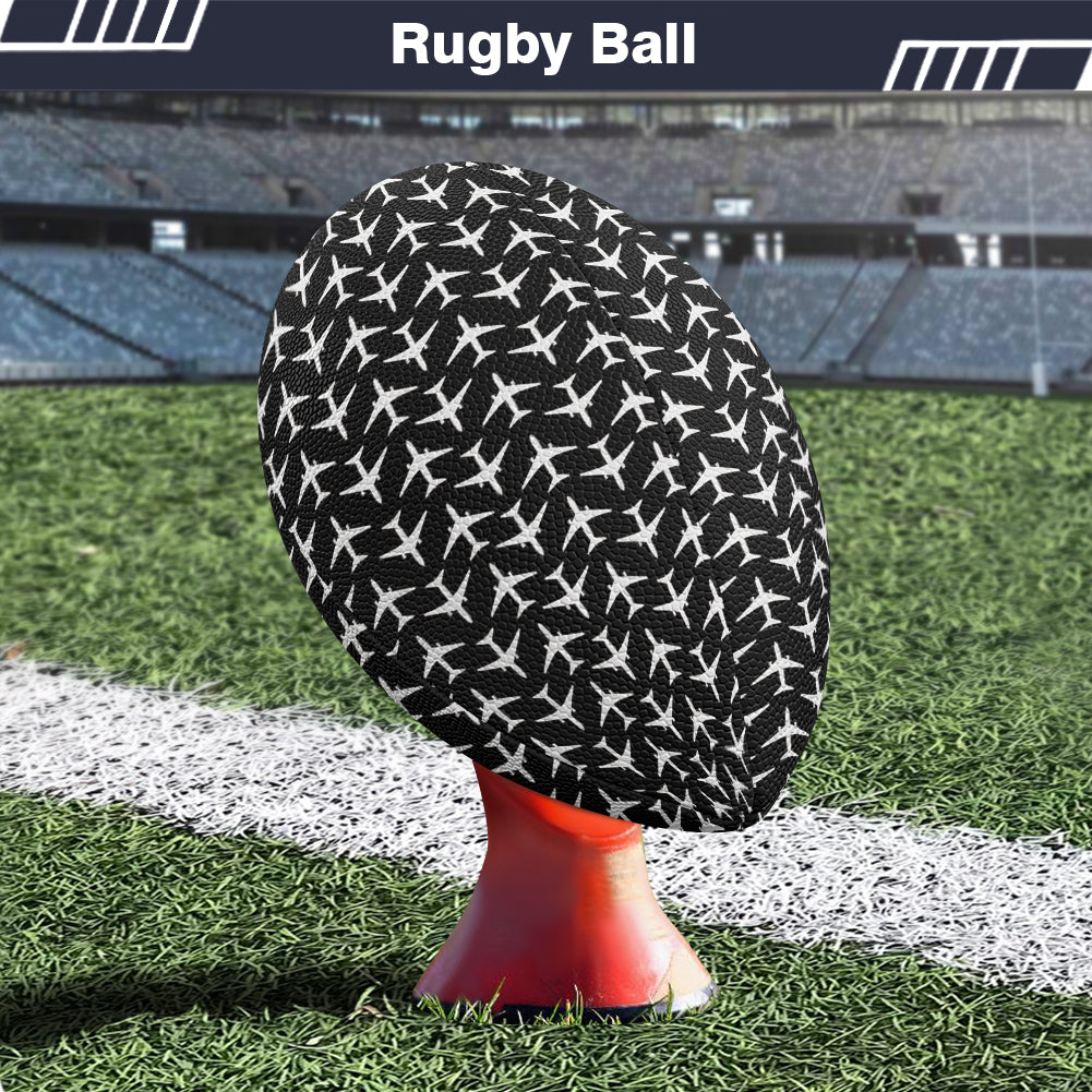 Perfectly Sized Seamless Airplanes Black Designed Rugby