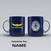 Thumbnail for Aviation Finger Print Designed Ceramic White Mugs