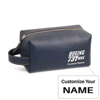 Thumbnail for Amazing 737 Max Designed Leather Clutch Toiletry Bag