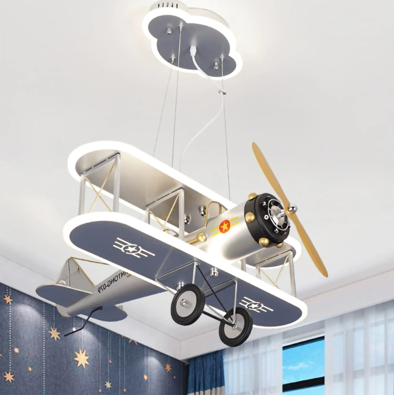 Super Cool Designed Double-Decker Airplane Style Wall Lamp