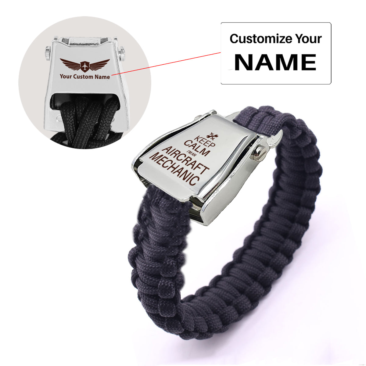 Aircraft Mechanic Design Airplane Seat Belt Bracelet