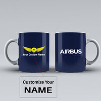 Thumbnail for Airbus & Text Designed Ceramic White Mugs