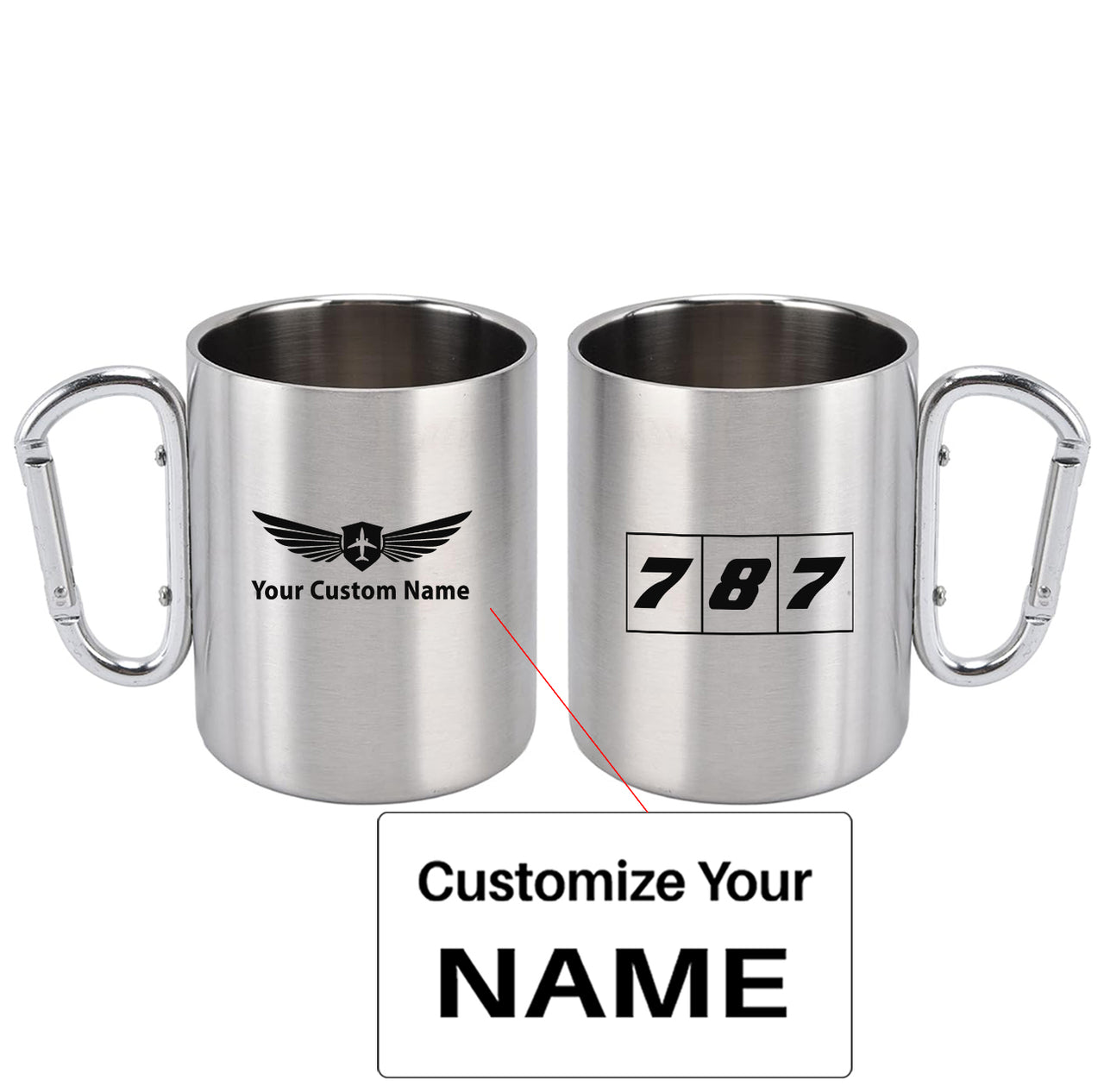 Flat Colourful 787 Designed Stainless Steel Outdoors Mugs