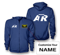 Thumbnail for ATR & Text Designed Zipped Hoodies