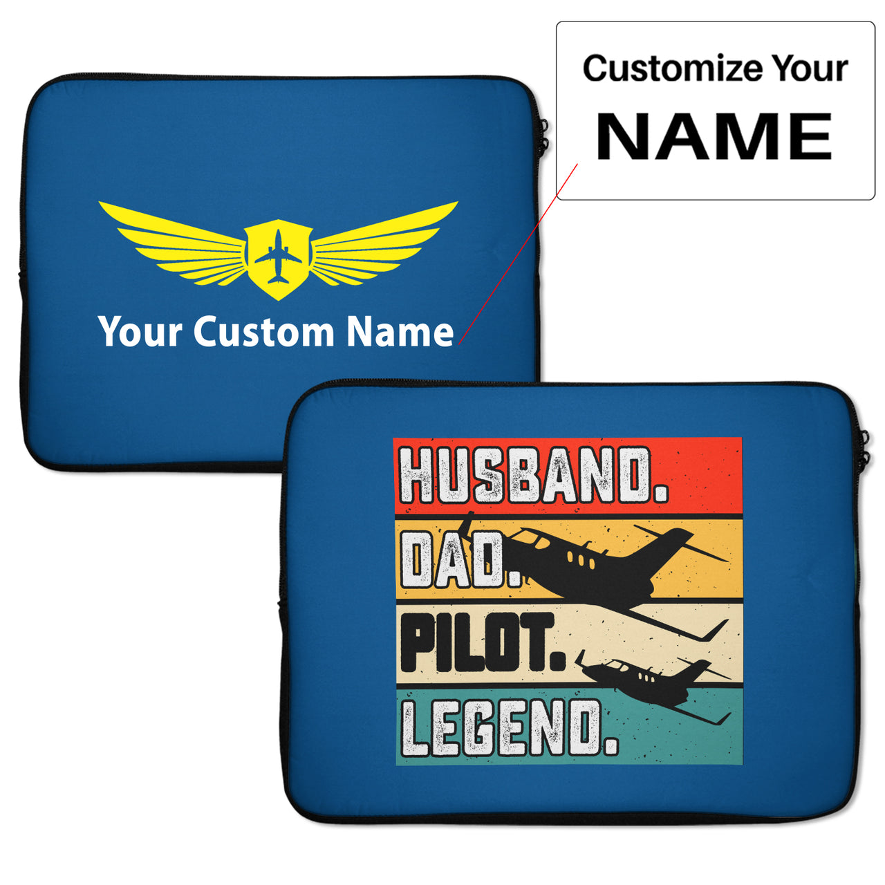 Husband & Dad & Pilot & Legend Designed Laptop & Tablet Cases