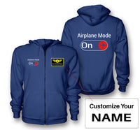 Thumbnail for Airplane Mode On Designed Zipped Hoodies