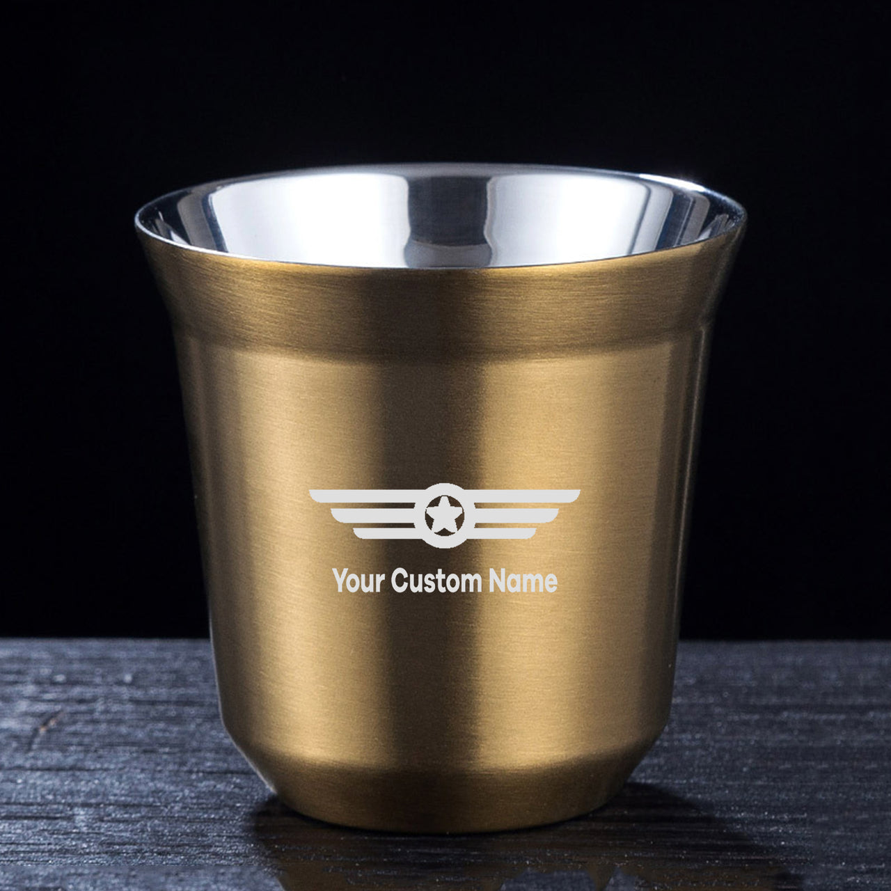 Custom Name (Badge 6) Designed Double Wall Stainless Steel Coffee Mugs