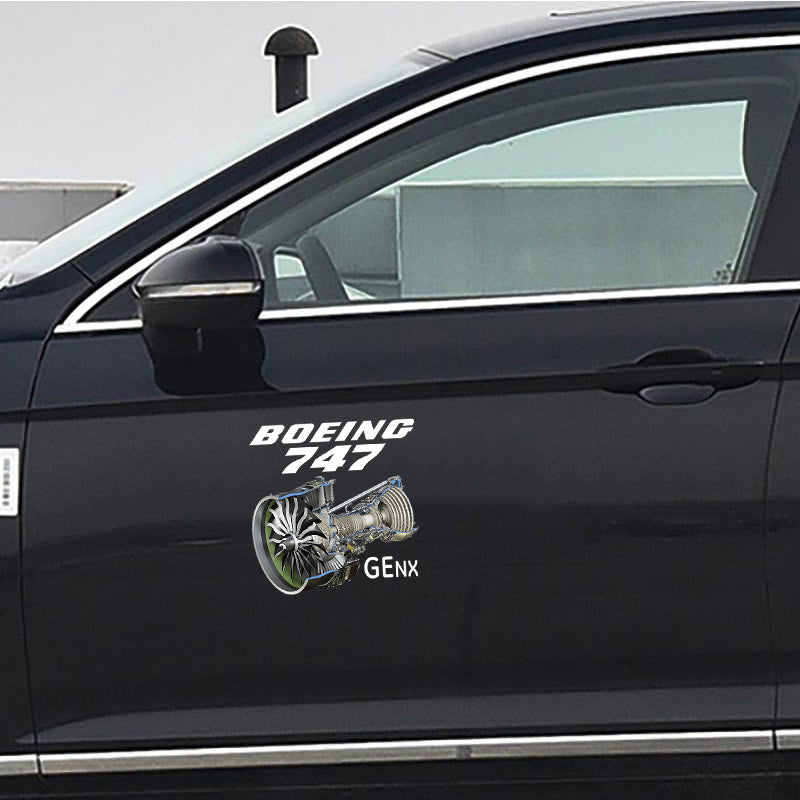 Boeing 747 & GENX Engine Designed Car Sticker